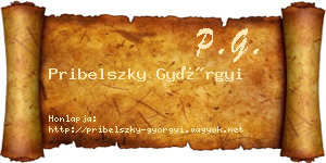 Pribelszky Györgyi névjegykártya